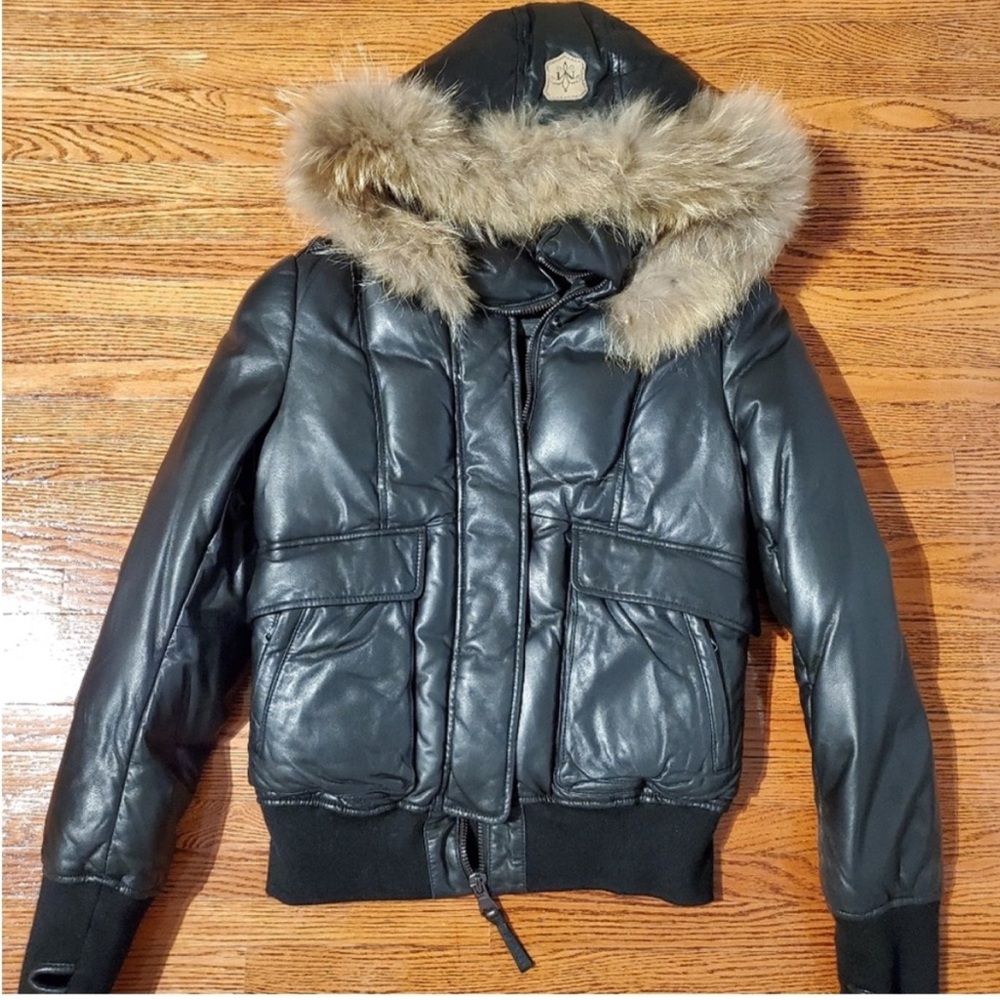 Mackage Joey leather bomber Fur-Trimmed Jacket